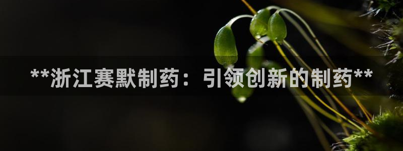 九游会老哥俱乐部官网首页：**浙江赛默制药：引领创新的制药**