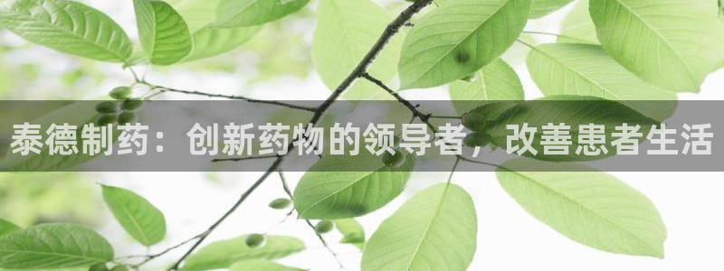 九游老哥俱乐部官网登录：泰德制药：创新药物的领导者，改善患者生活