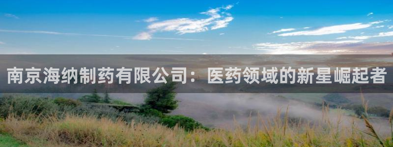 9游会老哥：南京海纳制药有限公司：医药领域的新星崛起者