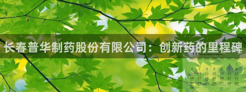 九游会老哥必备的交流社区：长春普华制药股份有限公司：创新药的里程碑