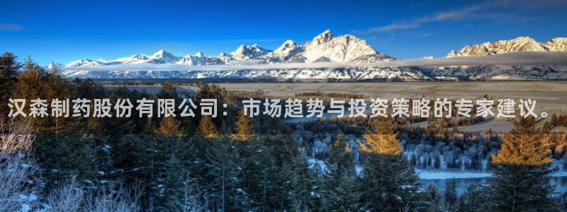 老哥吧九游会：汉森制药股份有限公司：市场趋势与投资策略的专家建议。